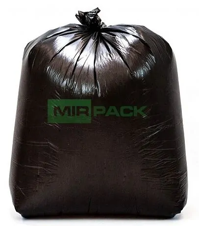 Мешки для мусора 240 литров, 35 мкм, черные, ПВД, в пачках 200 шт - Вид 1